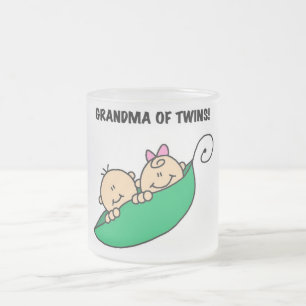 Grandma of Twins Tshirts and Gifts Frosted Glass Coffee Mug