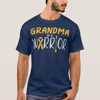Grandma Of Warrior Childhood Cancer Ribbon Awarene T-Shirt