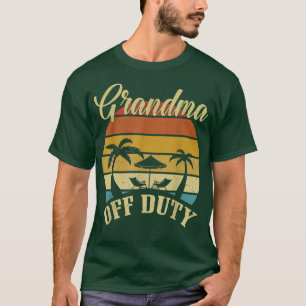 Grandma Off Duty Summer Palm Tree Beach Sunset T-Shirt