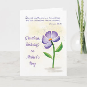 Grandma on Mothers Day Blessing Violet Flower Card