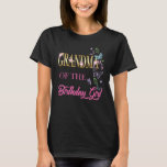 Grandma One First Birthday Matching Family Butterf T-Shirt<br><div class="desc">Grandma One First Birthday Matching Family Butterfly Floral</div>