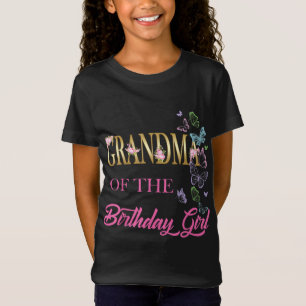 Grandma One First Birthday Matching Family Butterf T-Shirt