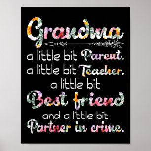 Grandma Parent Teacher Partner In Crime Funny  Poster