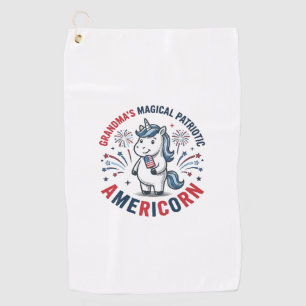 Grandma Patriotic Americorn Unicorn Shirt Design_1 Golf Towel