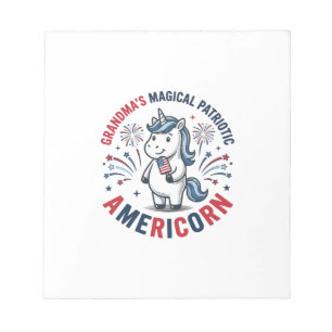 Grandma Patriotic Americorn Unicorn Shirt Design_1 Notepad