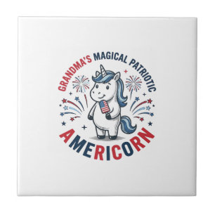 Grandma Patriotic Americorn Unicorn Shirt Design_1 Tile