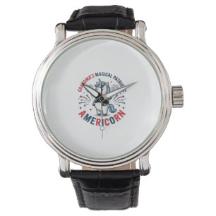 Grandma Patriotic Americorn Unicorn Shirt Design_1 Watch