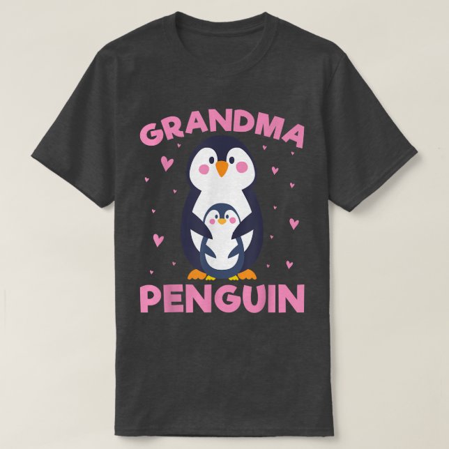 Grandma Penguin, Emperor Sea Bird King Penguin Gra T-Shirt (Design Front)