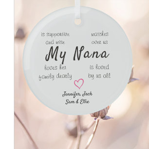 Grandma Personalised Glass Ornament