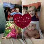 GRANDMA Personalised Photo Collage Heart Script Cushion<br><div class="desc">GRANDMA Personalised Photo Collage Heart Script</div>