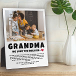 Grandma Personalised Photo Gift from Kids Plaque<br><div class="desc">Compile a list of things you love about your grandma,  add a favourite photograph and you have a Mother's Day or Christmas gift she'll treasure! Perfect for birthdays and other family members too! ♥</div>