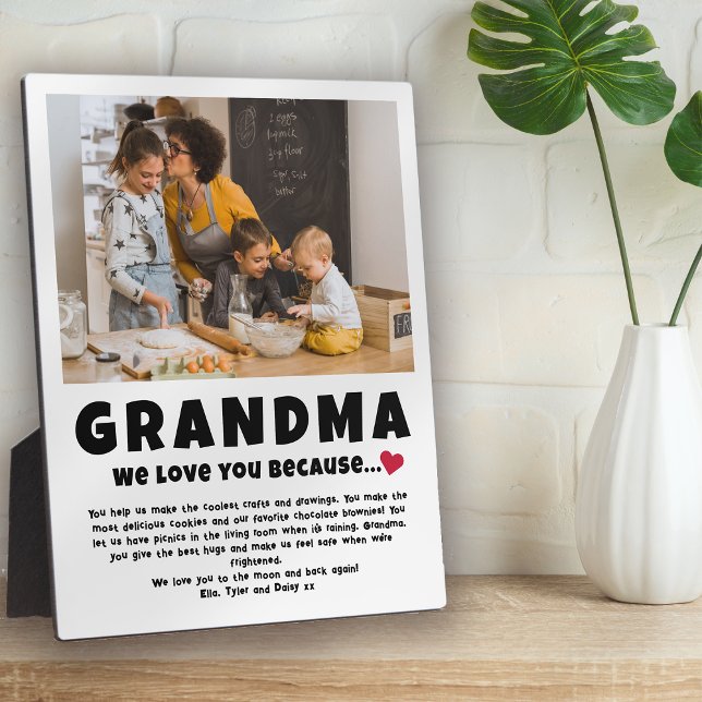 Grandma Personalised Photo Gift from Kids Plaque (Creator Uploaded)