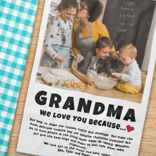 Grandma Personalised Photo Gift from Kids Tea Towel