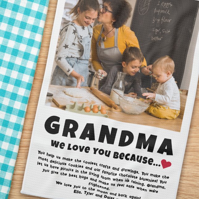 Grandma Personalised Photo Gift from Kids Tea Towel (Creator Uploaded)