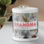 Grandma Photo Collage Coffee Mug<br><div class="desc">Cute grandmother photo mug featuring 8 family pictures for you to replace with your own,  the title "grandma",  and the grandchildrens names.</div>