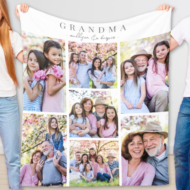 Grandma Photo Collage Fleece Blanket (Grandma Photo Collage Fleece Blanket )