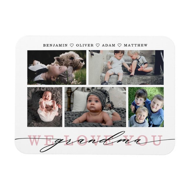 Grandma Photo Collage Keepsake Magnet (Horizontal)