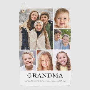 Grandma Photo Collage Personalised Golf Towel