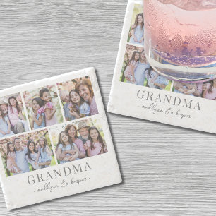 Grandma Photo Collage Stone Coaster
