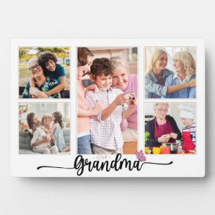 Grandma Photo Collage with 5 Photos Grandmother Plaque