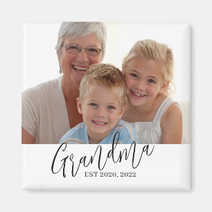 Grandma Photo Established New Grandma Gift Magnet