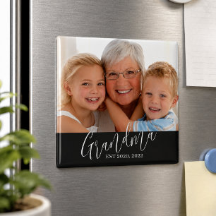 Grandma Photo Established New Grandma Gift Magnet