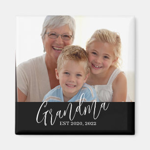 Grandma Photo Established New Grandma Gift Magnet