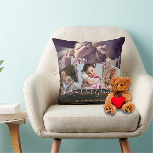 Grandma Photo Gift Grandpa Grandkids Collage Cushion