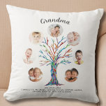 Grandma Photo Keepsake Cushion<br><div class="desc">This modern and stylish Grandma pillow is decorated with a colourful mosaic family tree.
Easily customisable with a selection of seven photos and the grandchildren's names.
Makes a perfect gift for your Grandma.
Original Mosaic © Michele Davies.</div>