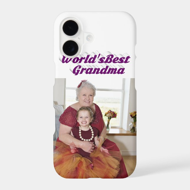 Grandma Photo purple typography  iPhone Case (Back)