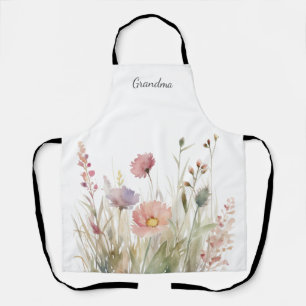 Grandma Pink Floral All-Over Print Apron