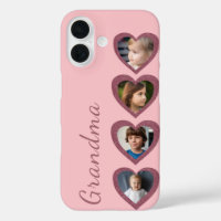Grandma Pink Hearts Grandchildren Photo Collage