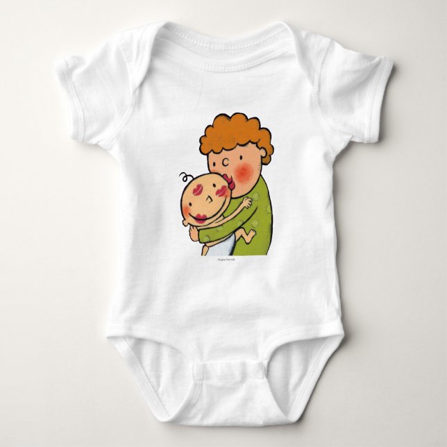 Grandma Pink Lipstick Kisses for Baby Bodysuit (Front)