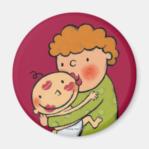 Grandma Pink Lipstick Kisses for Baby Magnet