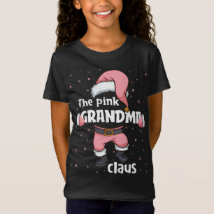 Grandma Pink Santa Claus Family Matching Christmas T-Shirt