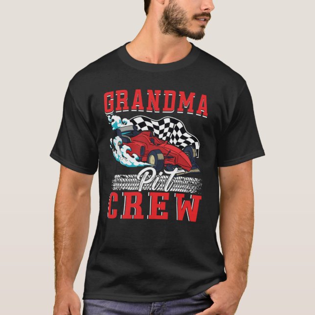 Grandma Pit Crew Car Racing Squad  3 T-Shirt (Front)