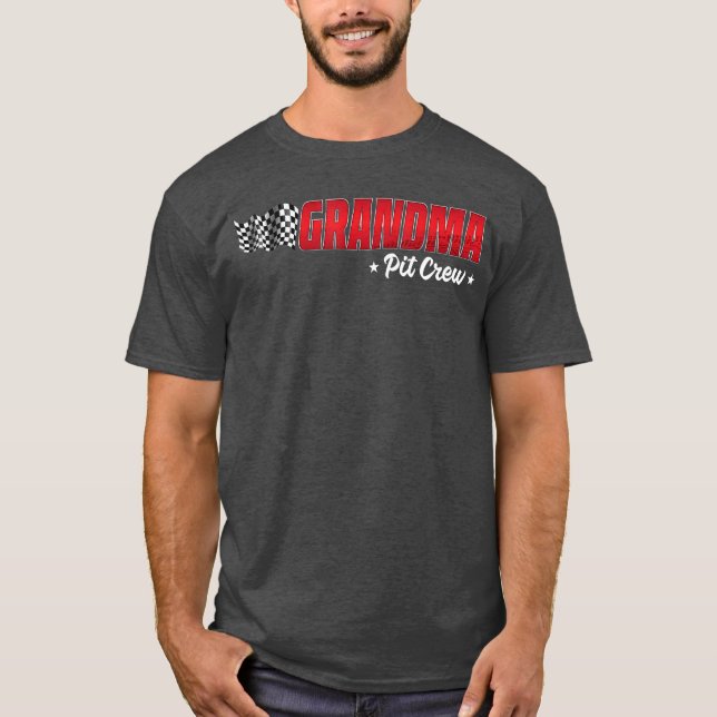Grandma Pit Crew Race Birthday Family Racing Adult T-Shirt (Front)
