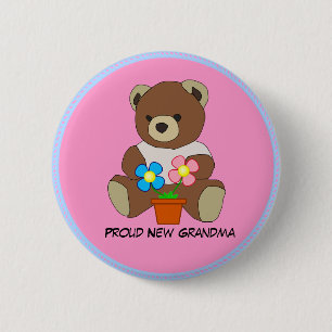 Grandma: Proud New Grandma, Teddy Bear button
