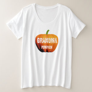 Grandma Pumpkin Halloween Design Plus Size T-Shirt