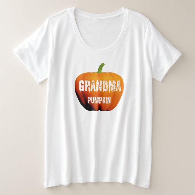 Grandma Pumpkin Halloween Design Plus Size T-Shirt (Design Front)