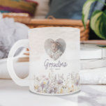 Grandma Purple Watercolor Wildflowers & Photo Gift Frosted Glass Coffee Mug<br><div class="desc">This personalised frosted photo mug for Grandma is a beautiful and heartfelt gift she’ll cherish with every sip. Featuring a heart-shaped photo frame above the word “Grandma” and a customisable “Est. [Year]” to commemorate when she first became a grandmother, this mug blends sentiment with style. A delicate border of watercolor...</div>