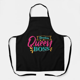 Grandma Queen Boss Super Grandma Granny Apron