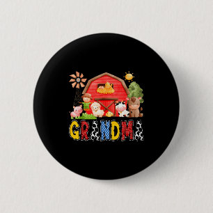 Grandma Red Farm Cow Birthday Boy Matching Family  6 Cm Round Badge