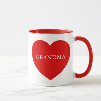 Grandma Red Heart Mug