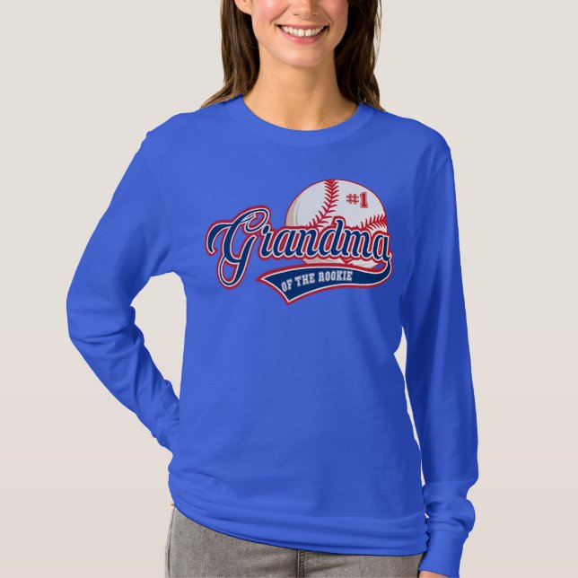 Grandma Rookie of Year 1st Birthday Baseball T-Shirt (Front)