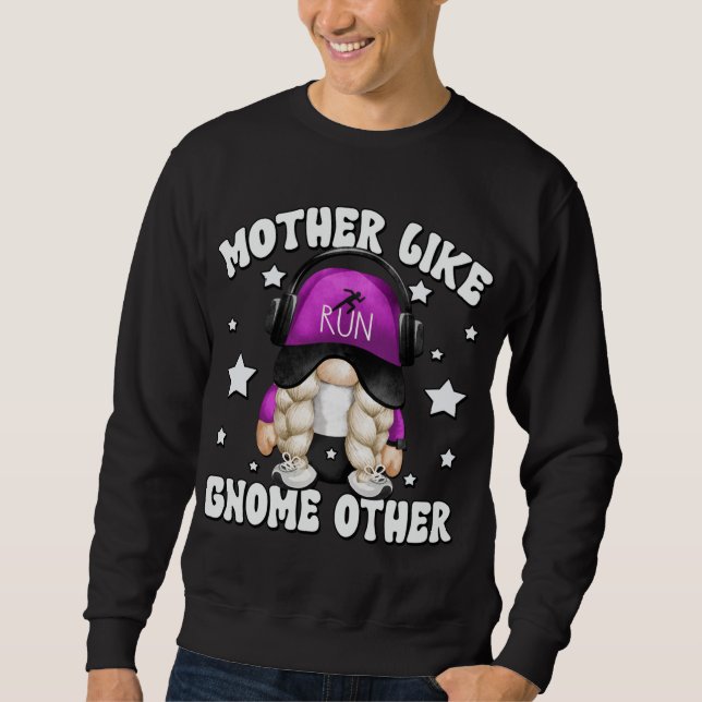 Grandma Running Gnome For Marathon Runner Funny Ru Sweatshirt (Front)