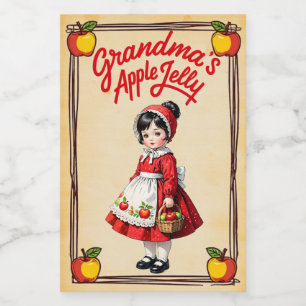 Grandma’s Apple Jelly Vintage Food Label