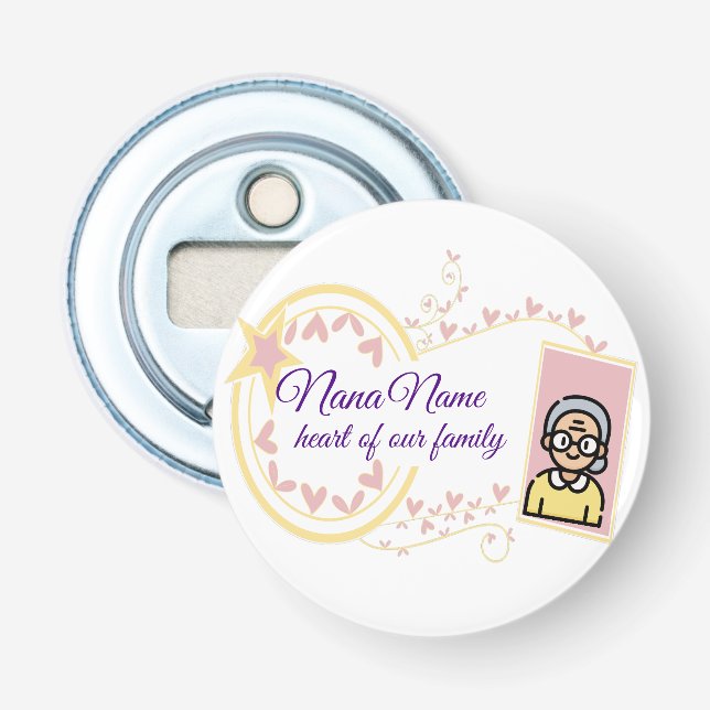 Grandma’s Day Vintage Badge Design Bottle Opener (Front)