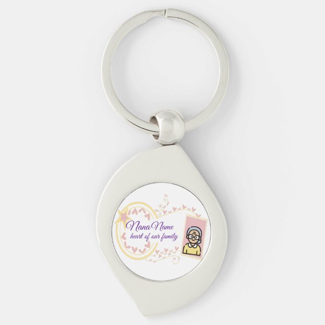 Grandma’s Day Vintage Badge Design Key Ring (Front)