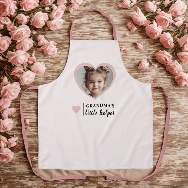 Grandma’s Little Helper – Personalised Pink Photo Apron (Creator Uploaded)
